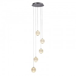 Allure - Chrome 5 Light LED Cluster Pendant with Clear Acrylic Allure - Chrome 5 Light LED Cluster Pendant with Clear Acrylic