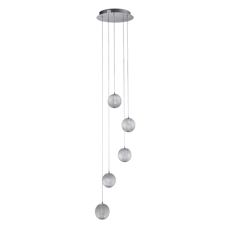 Searchlight-51481-5CC - Allure - Chrome 5 Light LED Cluster Pendant with Clear Acrylic