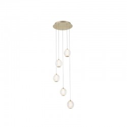 Allure - Satin Brass 5 Light LED Cluster Pendant with Clear Acrylic Allure - Satin Brass 5 Light LED Cluster Pendant with Clear Acrylic