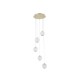 Searchlight-51481-5SB - Allure - Satin Brass 5 Light LED Cluster Pendant with Clear Acrylic