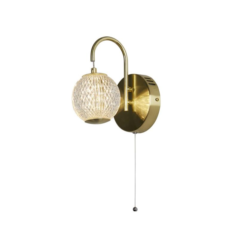 Searchlight-51481SB - Allure - Satin Brass LED Wall Lamp with Clear Acrylic