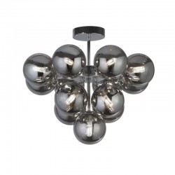 Berry - Smoked Mirrored Glass & Chrome 13 Light Semi Flush