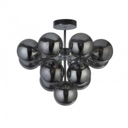 Berry - Smoked Mirrored Glass & Chrome 13 Light Semi Flush