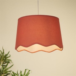 Evan - Shade Only - 30 cm Coral Scallop Linen Shade