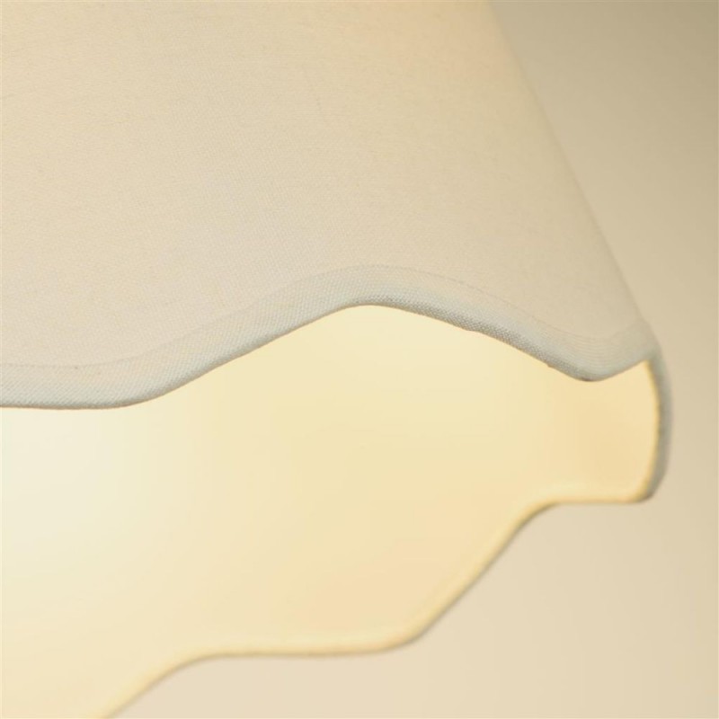 Searchlight-53103 - Evan - Shade Only - 30 cm Ivory Scallop Linen Shade