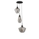 Searchlight-5423-3BK - Mia - Black 3 Light Cluster Pendant with Smoked Glass