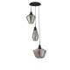 Searchlight-5423-3BK - Mia - Black 3 Light Cluster Pendant with Smoked Glass