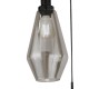 Searchlight-5423-3BK - Mia - Black 3 Light Cluster Pendant with Smoked Glass