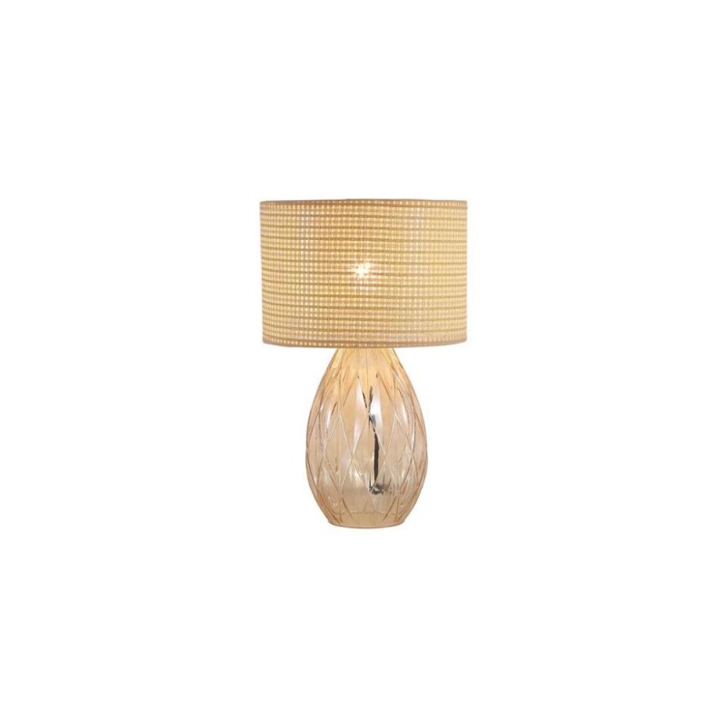 Searchlight-54636CP - Diane - Champagne Glass Table Lamp with Rattan Shade