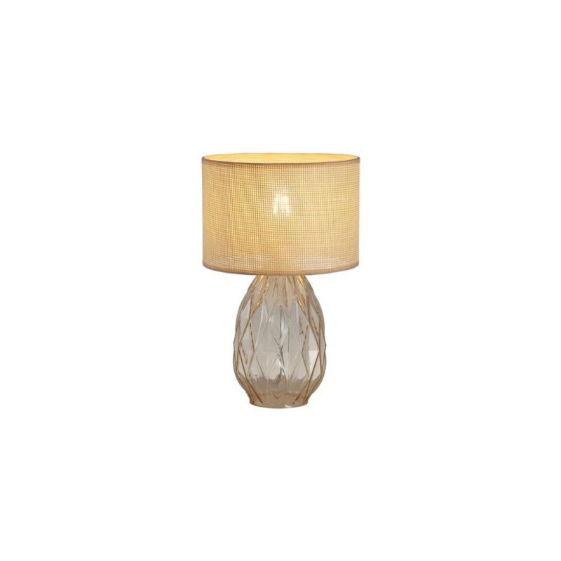 Searchlight-54636CP - Diane - Champagne Glass Table Lamp with Rattan Shade