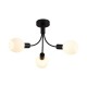 Searchlight-54713-3BK - Nova - Black 3 Light Semi Flush with Decorative Opal Glass