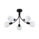 Searchlight-54715-5BK - Nova - Black 5 Light Semi Flush with Decorative Opal Glass