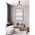 Nova - Black 5 Light Semi Flush with Decorative Opal Glass