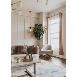 Square - Wooden & Black Single Pendant