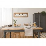 Square - Wooden & Black 4 Light over Island Fitting Square - Wooden & Black 4 Light over Island Fitting