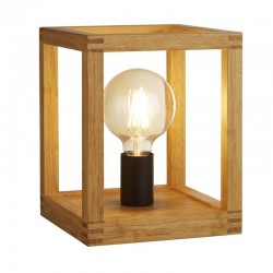 Square - Wooden & Black 1 Light Table Lamp Square - Wooden & Black 1 Light Table Lamp