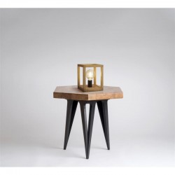 Square - Wooden & Black 1 Light Table Lamp Square - Wooden & Black 1 Light Table Lamp