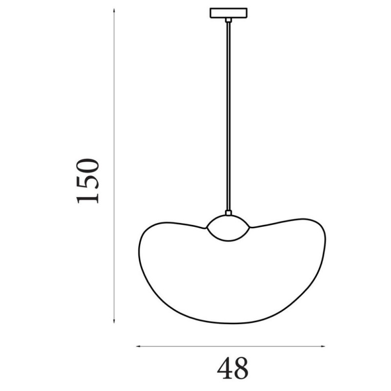 Searchlight-55103BK - Ripple - Hat Style Black Pendant with Grey Felt Shade