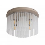 Swizzle - Sand 5 Light Flush with Frosted Glass Rods