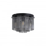 Swizzle - Matt Black 5 Light Flush with Smoked Rods