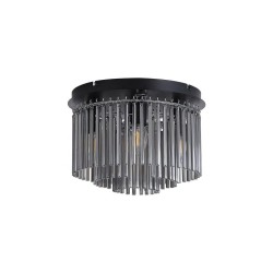 Swizzle - Matt Black 5 Light Flush with Smoked Rods