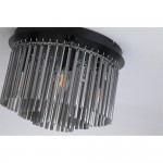 Swizzle - Matt Black 5 Light Flush with Smoked Rods