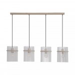Swizzle - Sand 4 Light over Island Fitting with Frosted Glass Rods