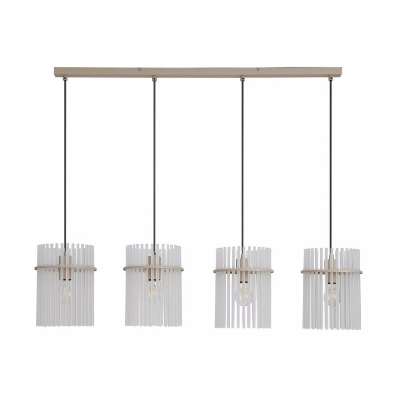 Searchlight-55620-4SA - Swizzle - Sand 4 Light over Island Fitting with Frosted Glass Rods