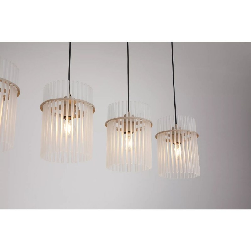 Searchlight-55620-4SA - Swizzle - Sand 4 Light over Island Fitting with Frosted Glass Rods