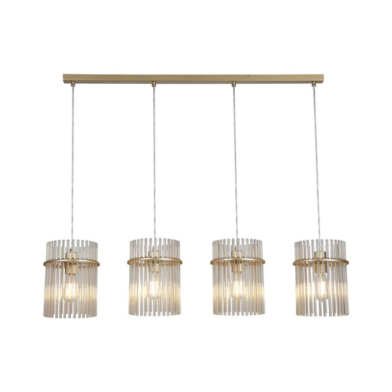 Searchlight-55620-4CP - Swizzle - Gold 4 Light over Island Fitting with Champagne Rods