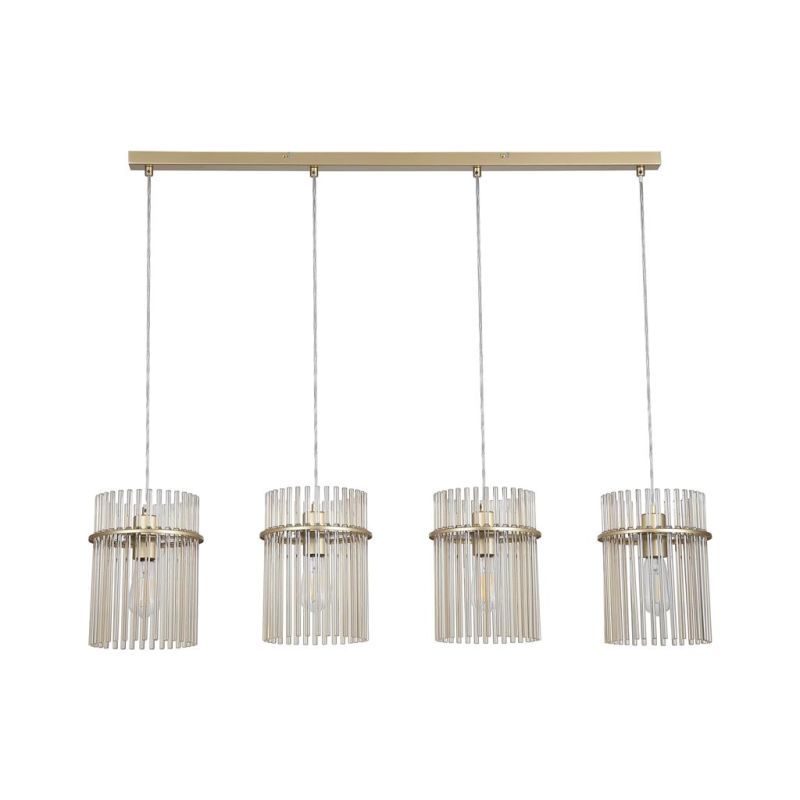 Searchlight-55620-4CP - Swizzle - Gold 4 Light over Island Fitting with Champagne Rods