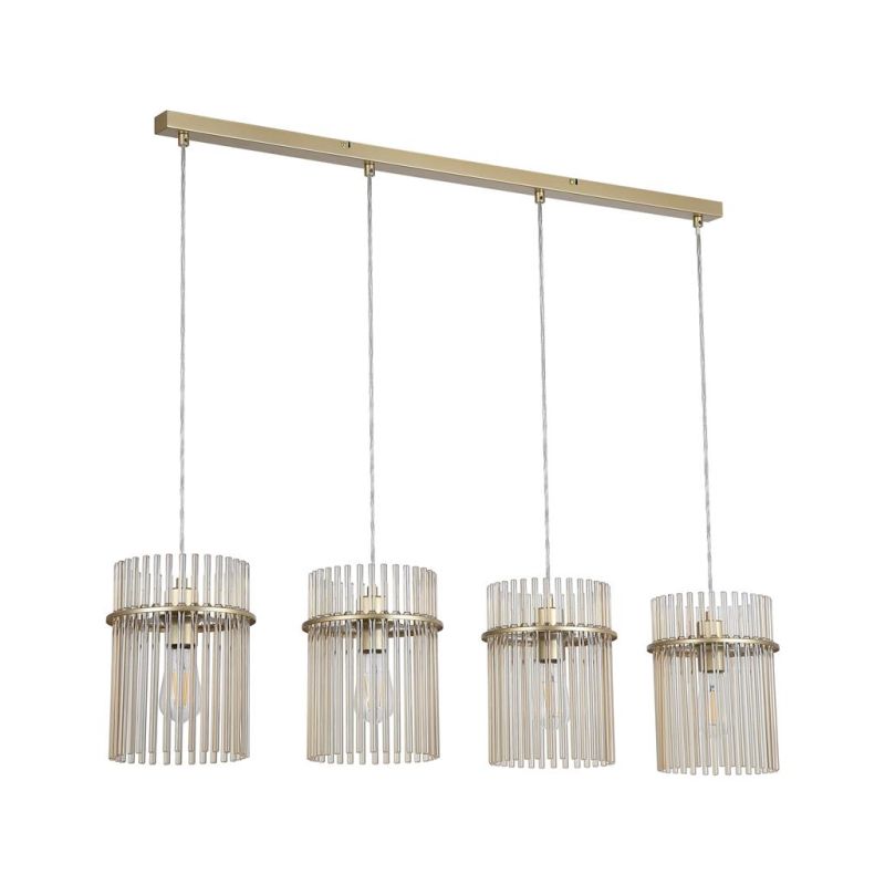 Searchlight-55620-4CP - Swizzle - Gold 4 Light over Island Fitting with Champagne Rods