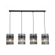 Searchlight-55620-4SM - Swizzle - Matt Black 4 Light over Island Fitting with Smoked Rods