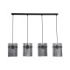Searchlight-55620-4SM - Swizzle - Matt Black 4 Light over Island Fitting with Smoked Rods