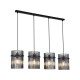 Searchlight-55620-4SM - Swizzle - Matt Black 4 Light over Island Fitting with Smoked Rods