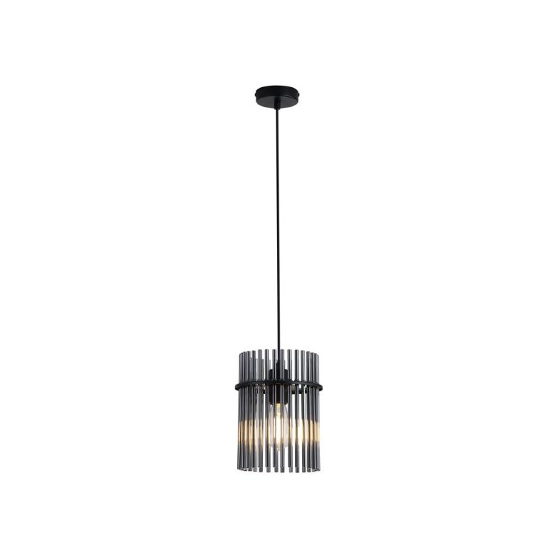 Searchlight-55620SM - Swizzle - Matt Black Pendant with Smoked Rods