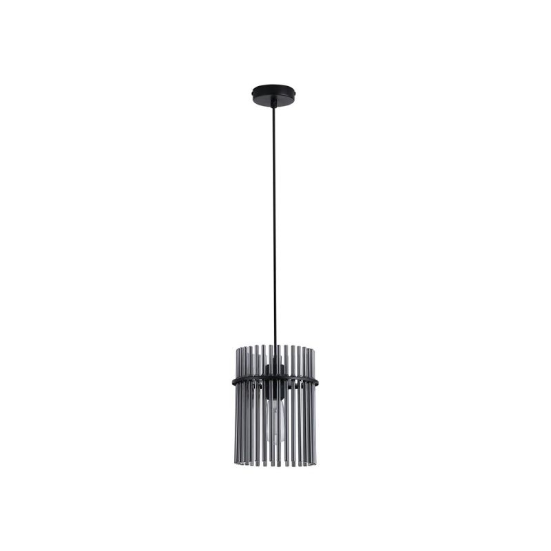Searchlight-55620SM - Swizzle - Matt Black Pendant with Smoked Rods
