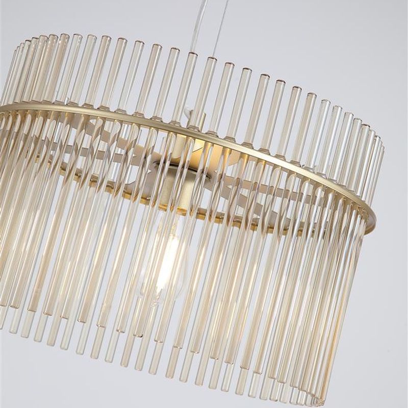 Searchlight-55621CP - Swizzle - Gold Pendant with Champagne Rods Ø 40 cm