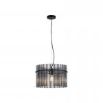Swizzle - Matt Black Pendant with Smoked Rods Ø 40 cm Swizzle - Matt Black Pendant with Smoked Rods Ø 40 cm