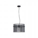 Swizzle - Matt Black Pendant with Smoked Rods Ø 40 cm Swizzle - Matt Black Pendant with Smoked Rods Ø 40 cm