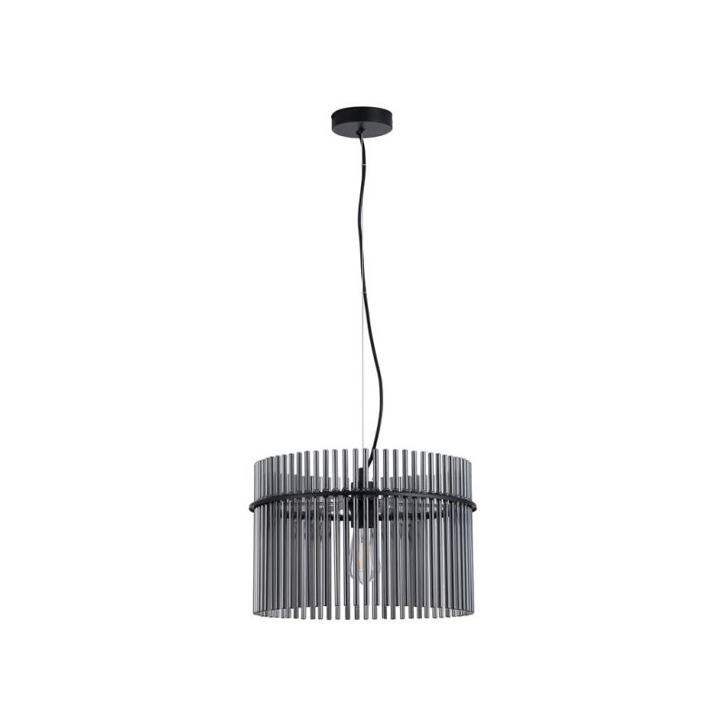 Searchlight-55621SM - Swizzle - Matt Black Pendant with Smoked Rods Ø 40 cm