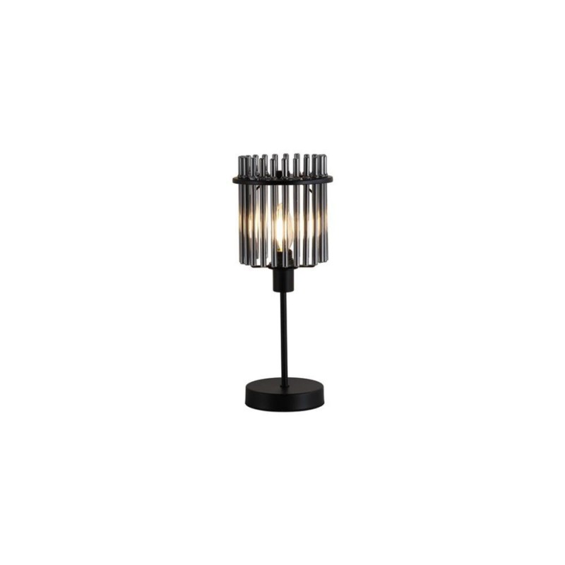 Searchlight-55622SM - Swizzle - Matt Black Table Lamp with Smoked Rods