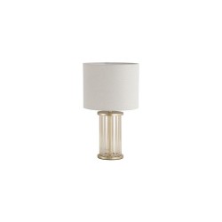 Swizzle - Matt Gold & Champagne Glass Rods Table Lamp with White Linen Shade