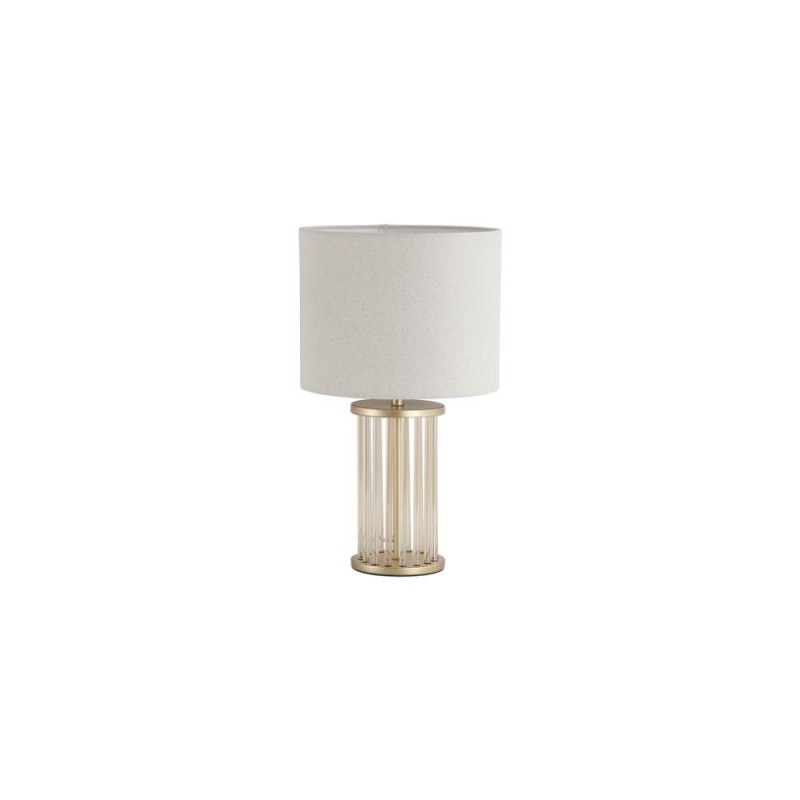 Searchlight-55623CP - Swizzle - Matt Gold & Champagne Glass Rods Table Lamp with White Linen Shade