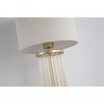 Swizzle - Matt Gold & Champagne Glass Rods Table Lamp with White Linen Shade