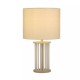 Searchlight-55623SA - Swizzle - Sand & Frosted Glass Rods Table Lamp with White Linen Shade