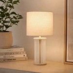 Swizzle - Sand & Frosted Glass Rods Table Lamp with White Linen Shade