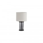 Swizzle - Matt Black & Smoked Glass Rods Table Lamp with White Linen Shade