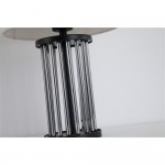 Swizzle - Matt Black & Smoked Glass Rods Table Lamp with White Linen Shade