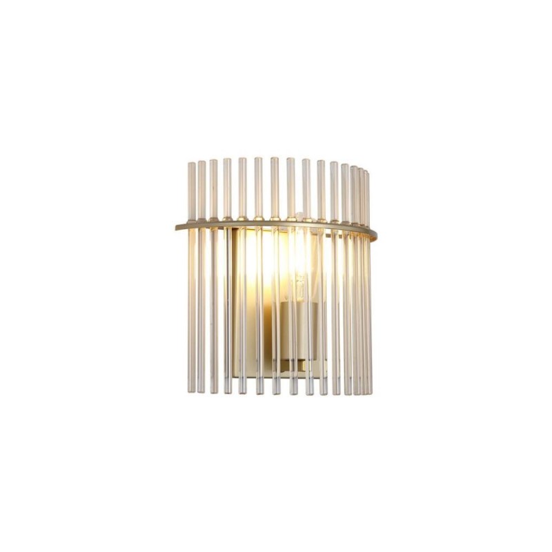Searchlight-55625CP - Swizzle - Matt Gold Wall Lamp with Champagne Rods